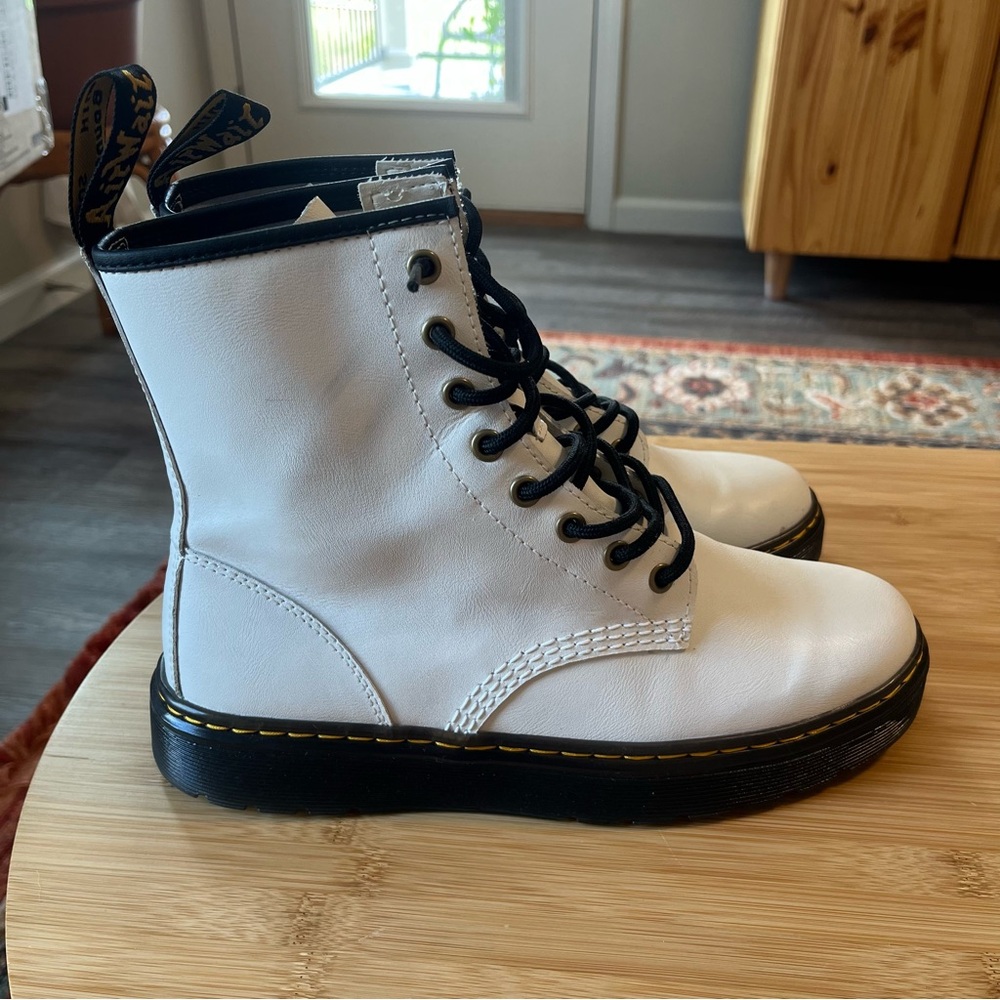 Dr. Martens Zavala White Combat Boots - Picture 3 of 5